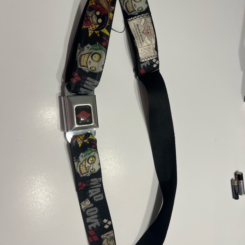 Buckle-Down Black and Multicolor Graphic Belt
